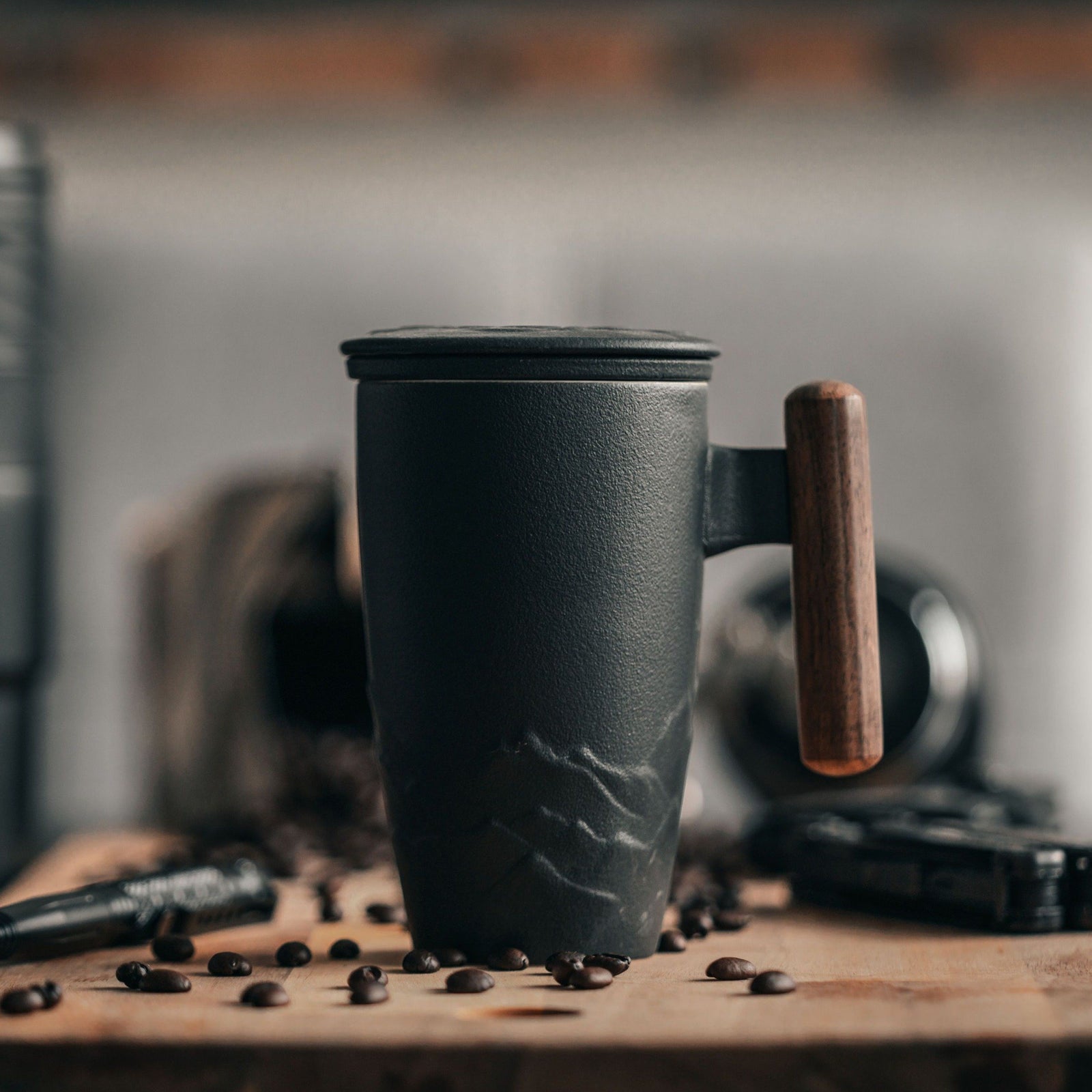 These Wood Handle Ceramic Mugs are Perfect for Sipping Coffee or Tea