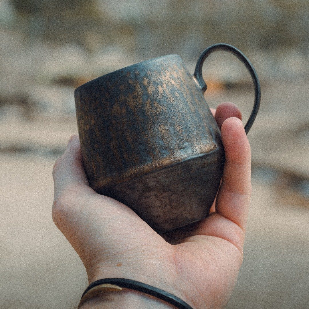 The Drøbak XL Coffee Mug - Ceramic Mug w/ Wood handle by Ecletticos